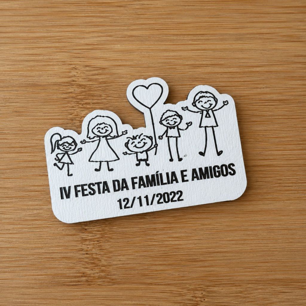 Kit de Imãs de Geladeira Encontro da Família Escolar Personalizado MDF Evento Lembrancinha em Madeira MDF