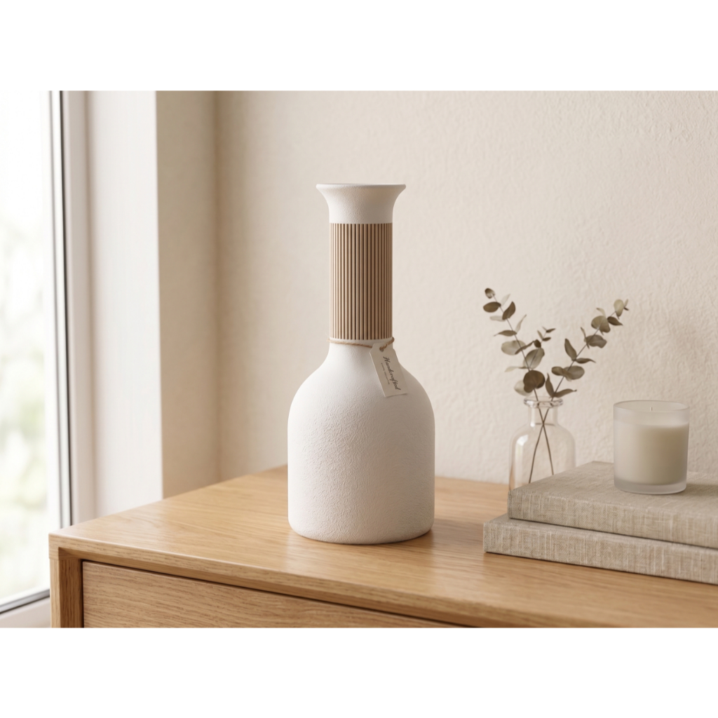 Vaso Decorativo Moderno Elegance em PLA Premium  Vaso Minimalista para Sala Mesa e Aparador Decoração 25CM