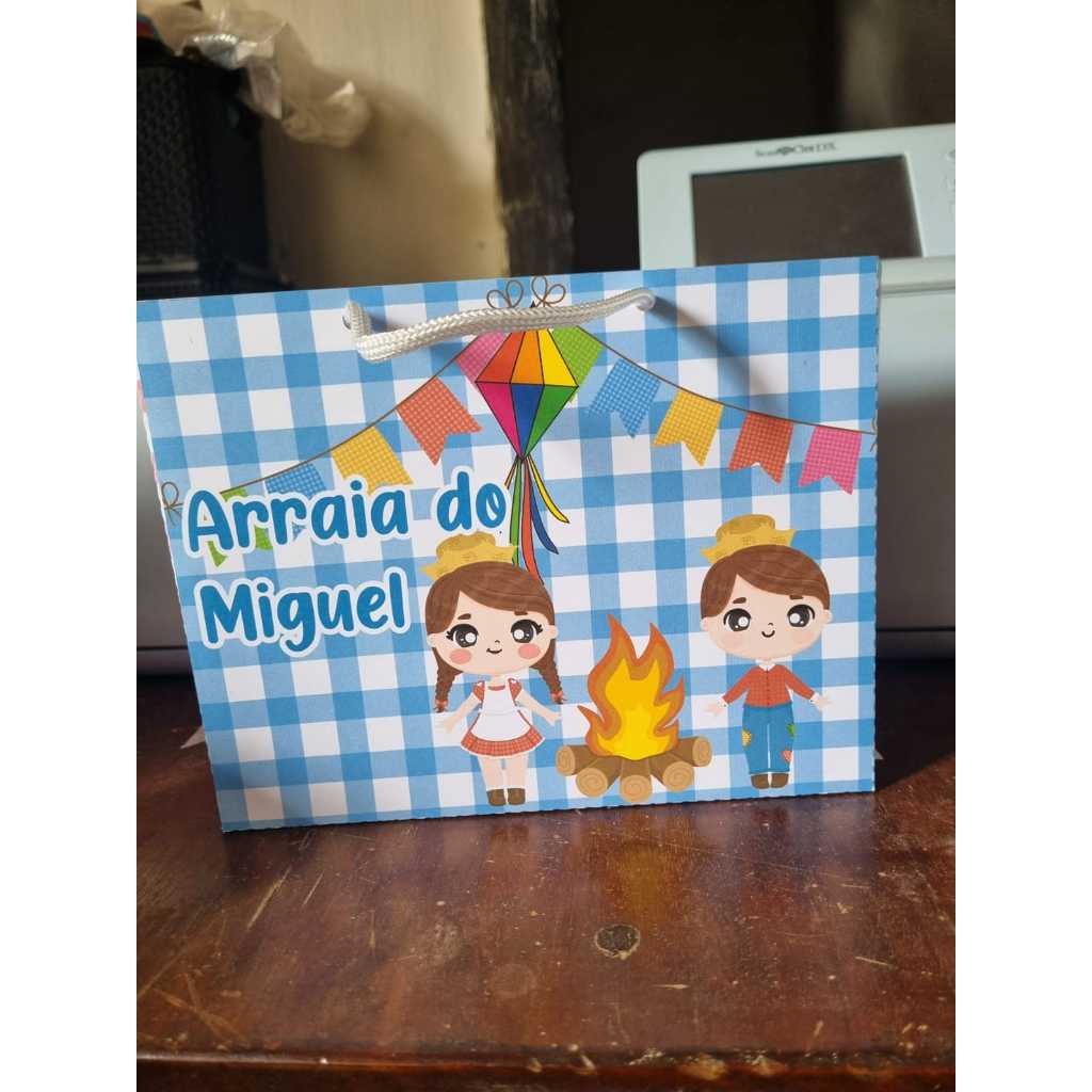 sacolinha personalizada arraia menino-lembrancinha personalizada-festa personalizada-aniversario personalizado