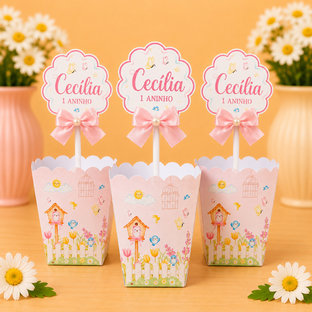 10 Unid Centro de mesa personalizado aniversário menina tema jardim encantado