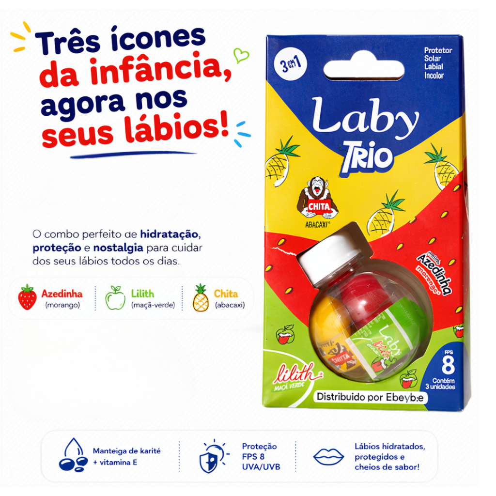 Laby Trio Hidratante Labial - Chita, Lilith e Azedinha