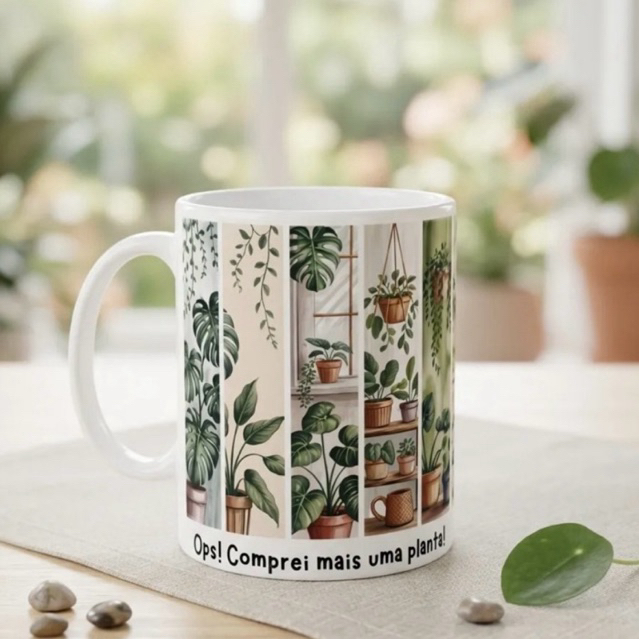 Caneca Divertida Plantas Frase Ops Comprei Mais Uma Planta