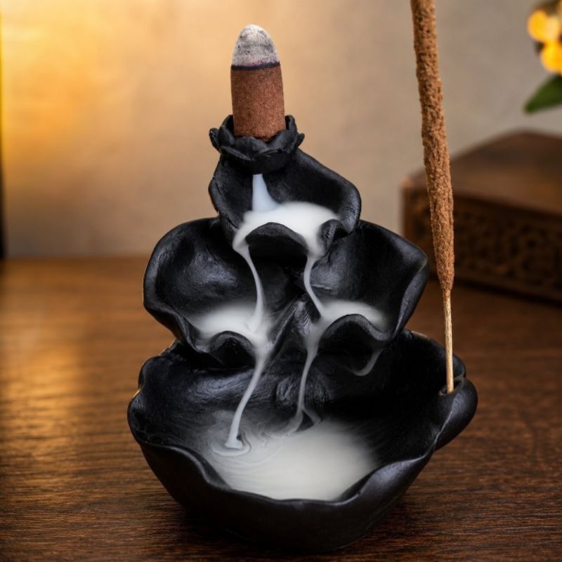Imagem Incensário Cascata  Backflow Porta Incenso Decorativo Zen Aromaterapia Meditação