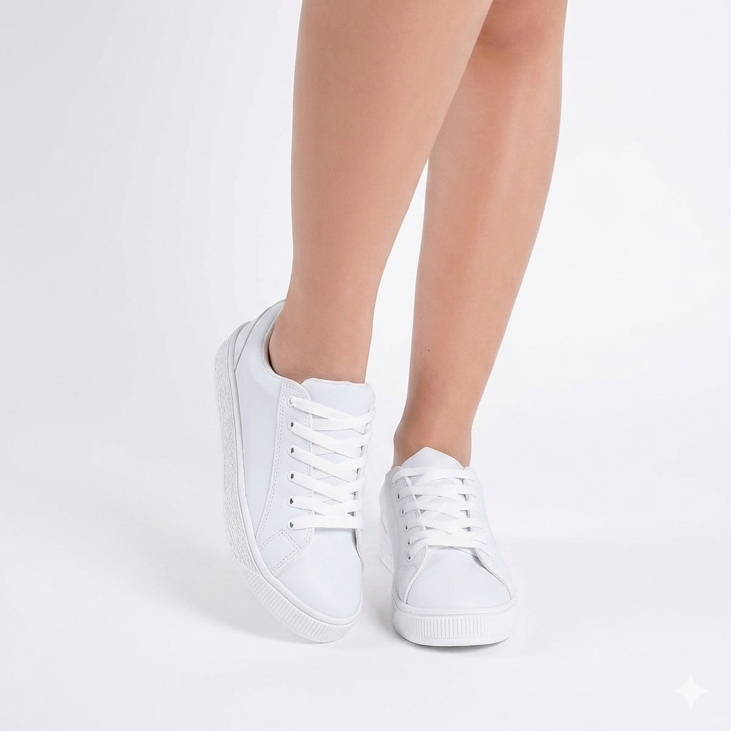 Tênis Feminino Masculino Preto Branco Casual Plataforma Solado Antiderrapante Street Confortável