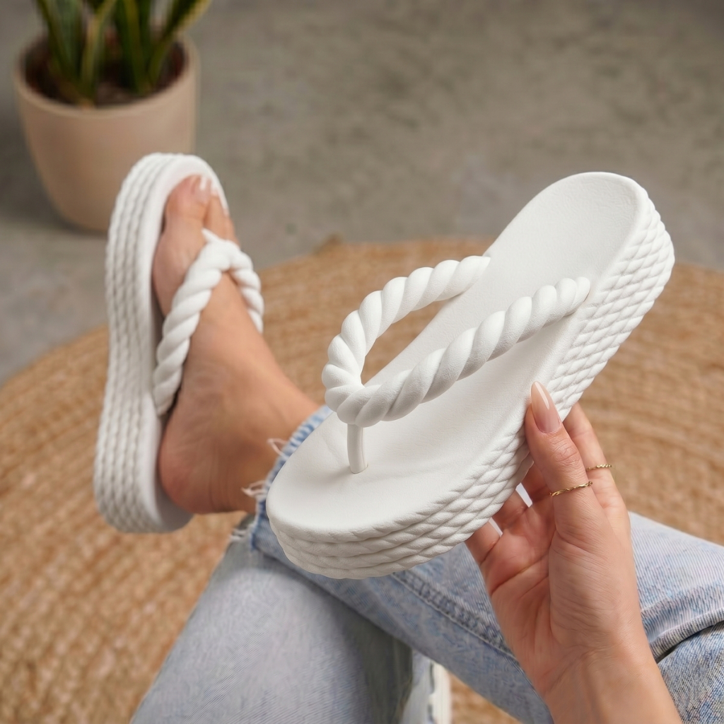 Chinelo Feminino Trançado Plataforma Casual Barato Várias Cores Do 34 ao 41