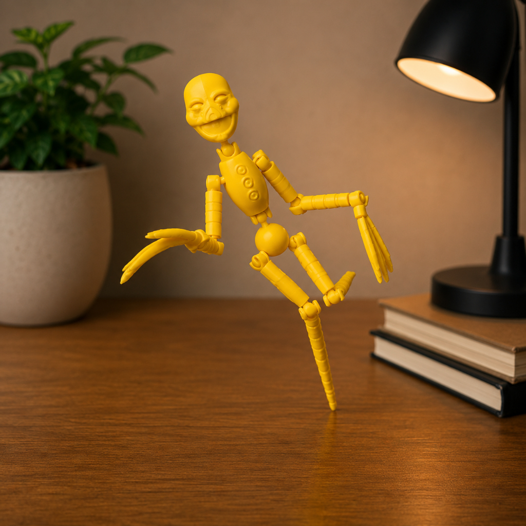 Marionete Articulada The Puppet De FNAF 18Cm Five Nights at Freddy's Action Figure Boneco Colecionável Dourado