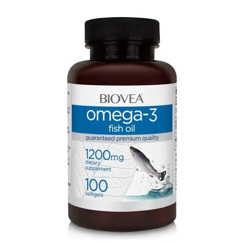 Suplemento alimentar a base de Óleo de Peixe Ômega-3 1200mg - BIOVEA - 100 Cápsulas Softgel