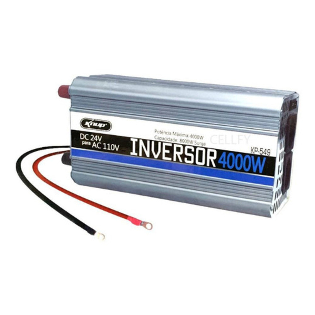 Inversor De Tensão Veicular 4000w 24v Para 110v Knup KP-549 Transformador Caminhão Motorhome Viagem