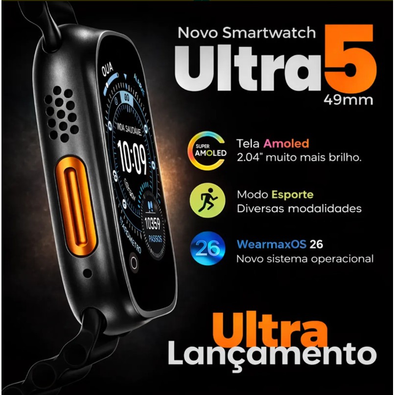 Smartwatch Ultra 5 Microwear Serie 11 Relogio U5 Resnponde Whatsapp Chat GPT Relogio Lançamento 2026 — imagem 2 de 2