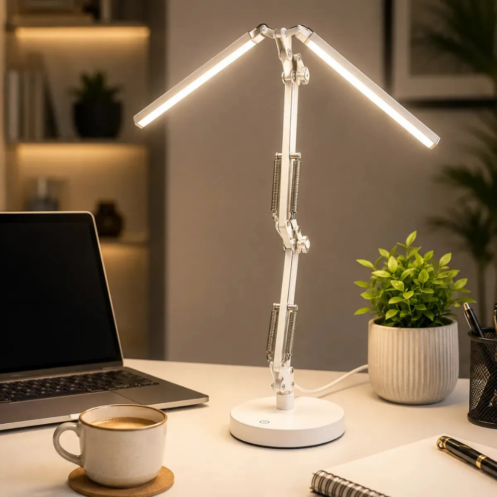 Luminaria De Mesa Luz De Led Articulada Regulável Com Base Manicure Escritorio