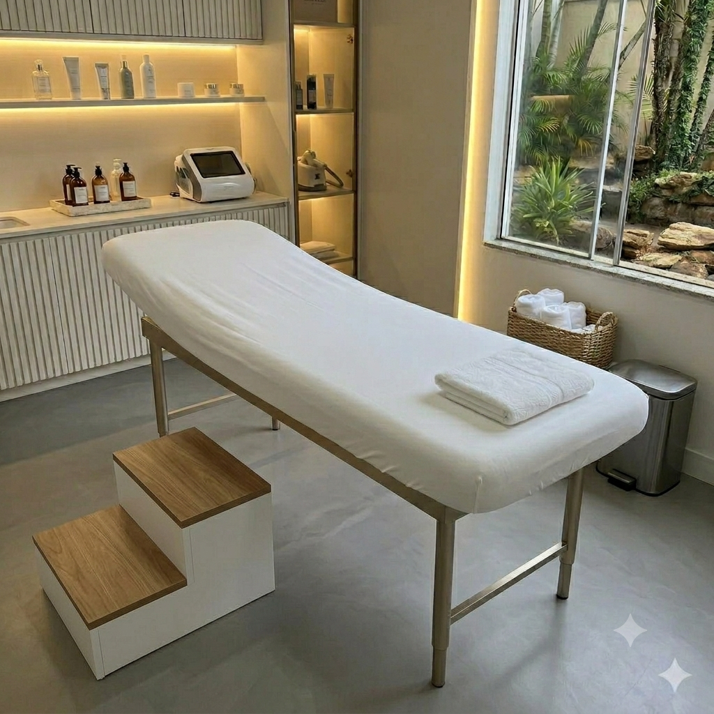 Lençol Avulso com Elástico para Maca Clinica Estética Studio Micropercal 400 fios Premium Macio