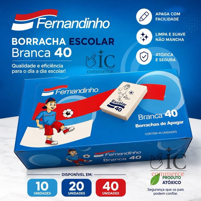 Kit Borrachas Fernandinho Record 5 a 60Unid. Ótima Qualidade Apaga Bem Promoção Volta as Aulas