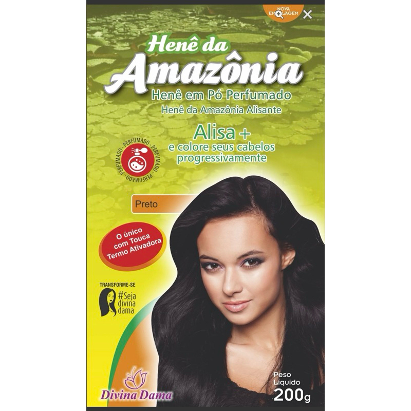 Henê Pó Preto Divina Dama Amazônia 200g Cabelo Coloração