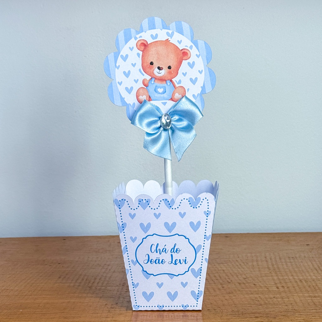 Cachepô  Centro de Mesa Ursinho Chá de Bebê Lembrancinhas para Festa Lembrancinhas personalizadas Festa Infantil