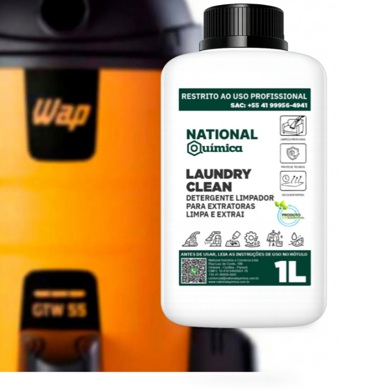 Kit 2 Unidades Detergente Laudry Limpa Extrai 1L Detergente Concentrado Extratora WAP e qual quer marca