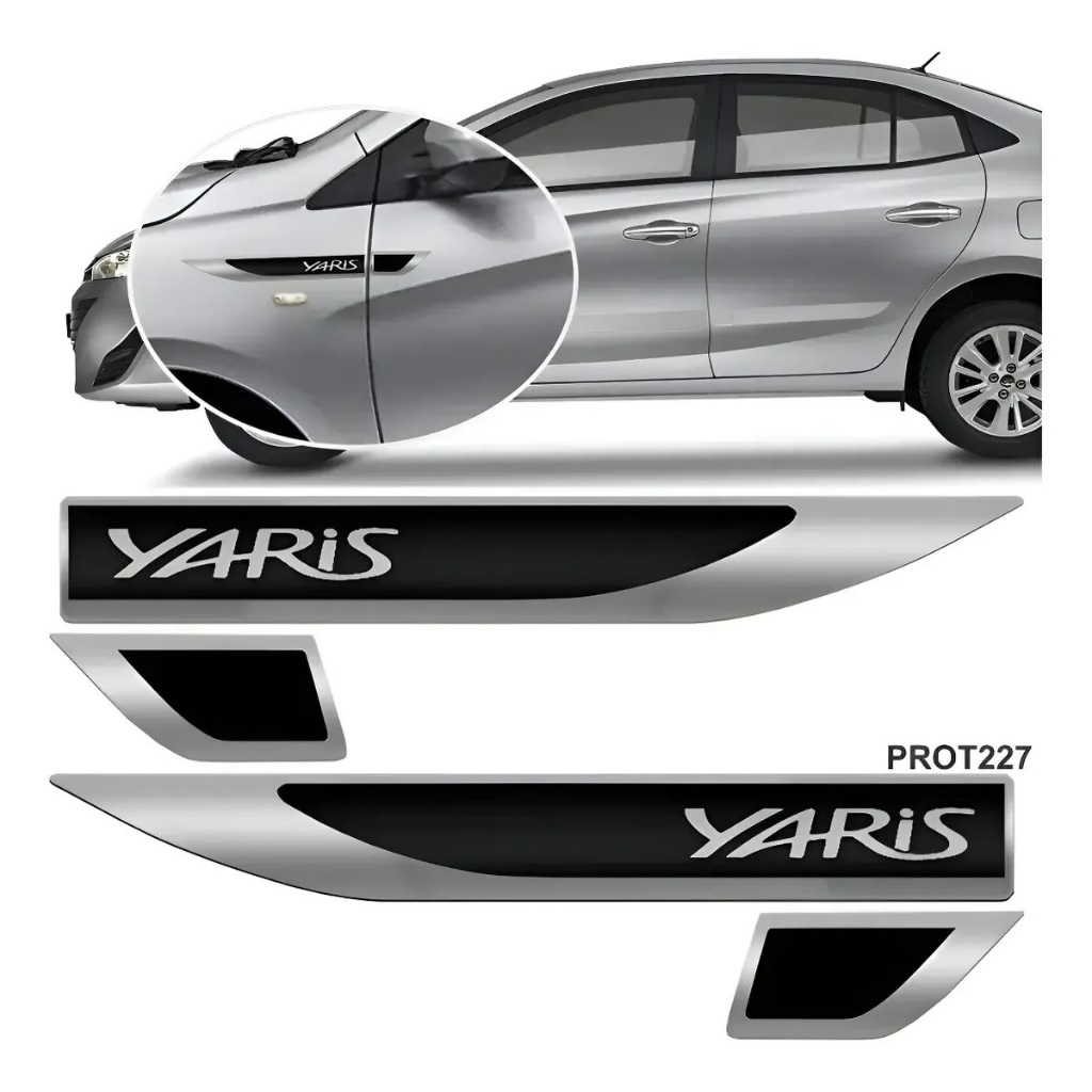 Adesivo Aplique Resinado Protetor Paralama Yaris 2019 2020