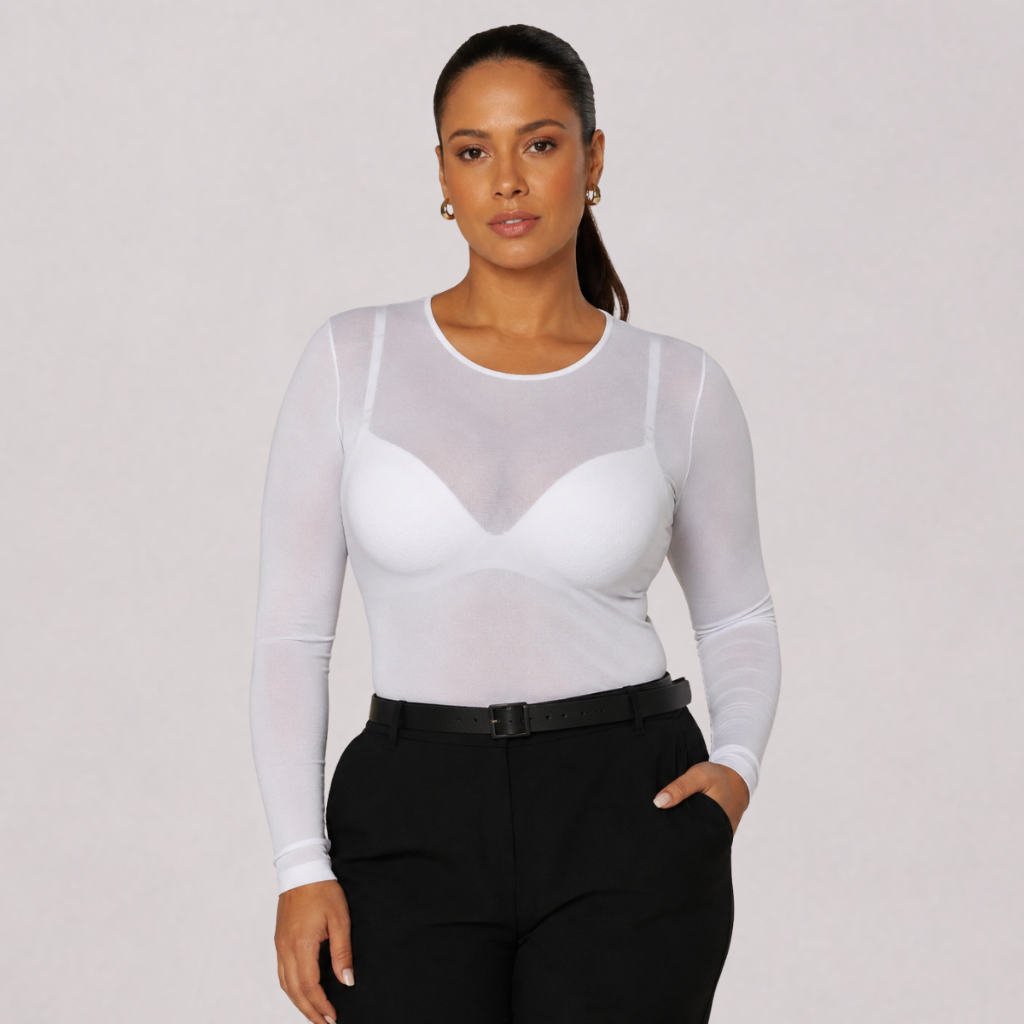 Blusa Segunda Pele Loba Lupo Manga Longa Fio 60 Original Malha Transparente