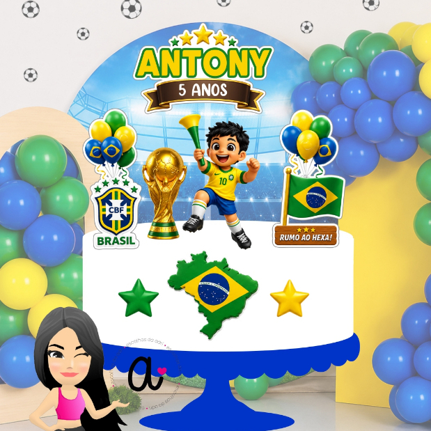 Topo de bolo | Topper | enfeite de bolo Copa | Copa menino