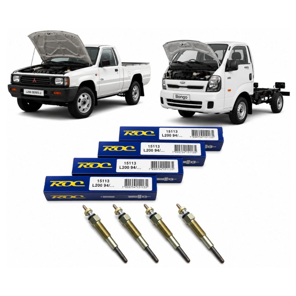 Jogo Vela Aquecedora Hr Bongo K2500 L200 Pajero 8v. 4 Peças