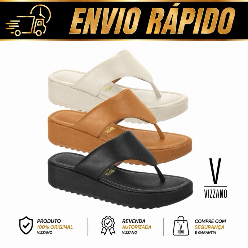 Sandália Vizzano Plataforma Dedo Feminina Confortável Flatform Casual Moda 6492.319