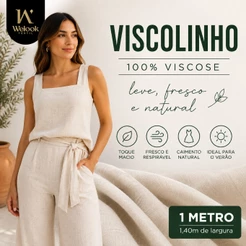 1 Metros de Viscolinho 100% Viscose – 1,40m de Largura – Perfeito para Looks Leves e Frescos!