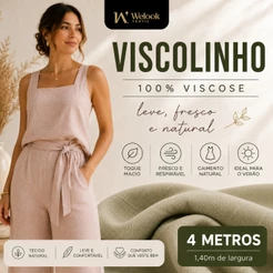 4 Metros de Viscolinho 100% Viscose – 1,40m de Largura – Perfeito para Looks Leves e Frescos!