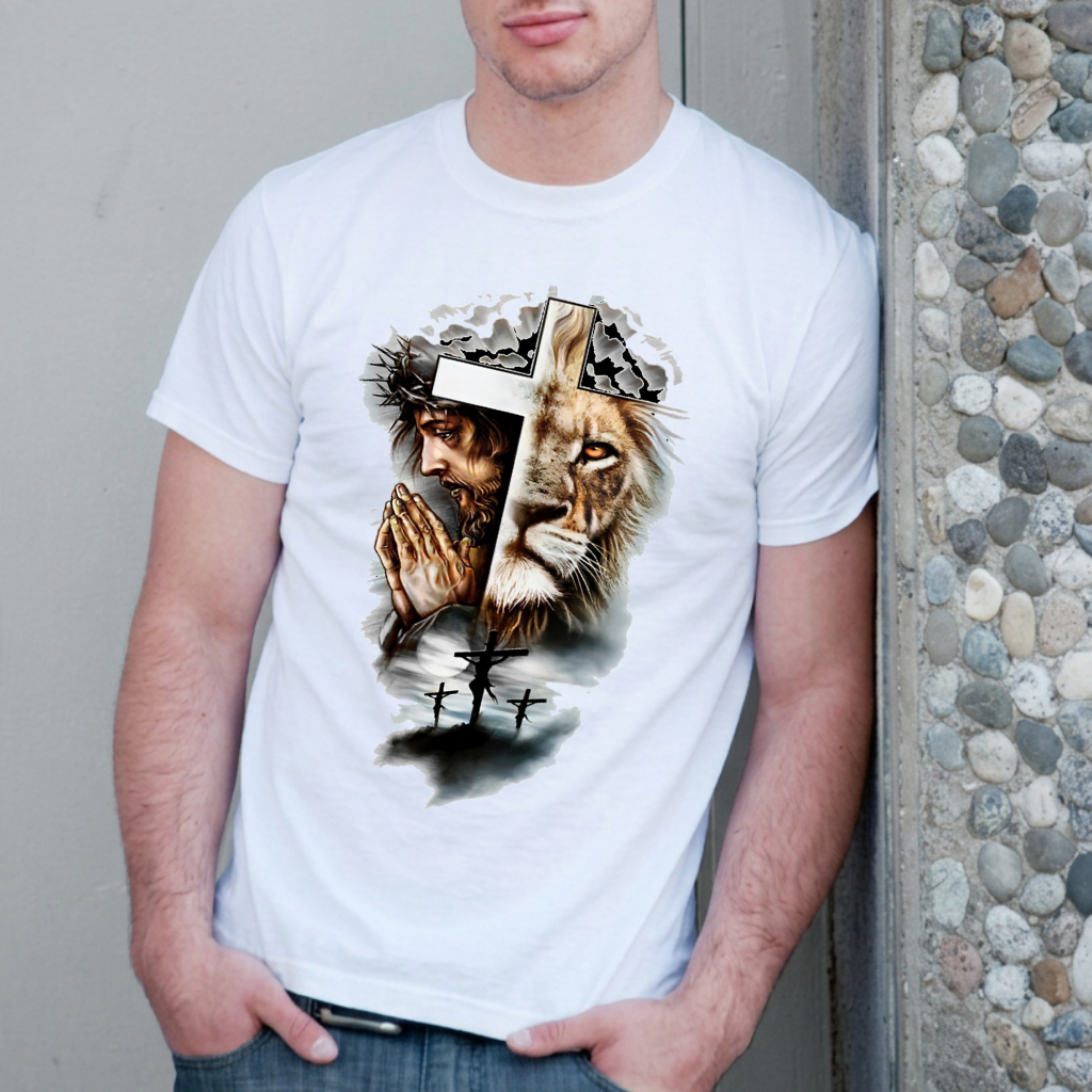 Camisa camiseta blusa masculina moda cristã leão de Judá vários modelos moda MASCULINA