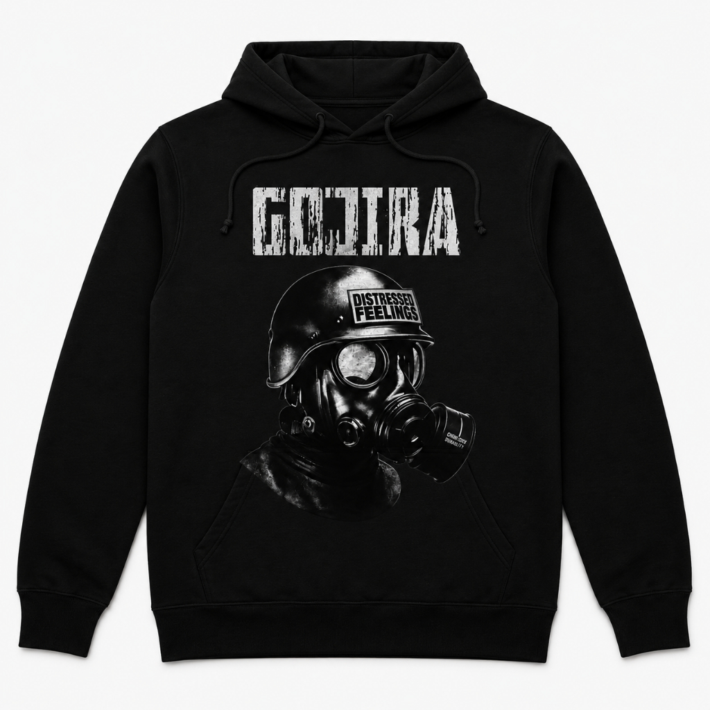 Moletom Canguru Banda Gojira Design Máscara Tóxica Blusa Inverno Frio Agasalho Algodão Unissex Adulto/infantil