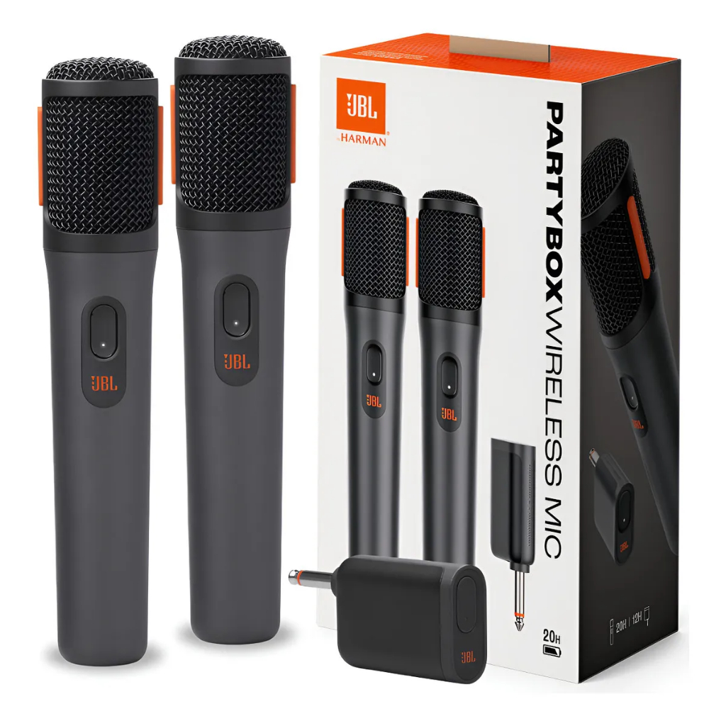 Microfone S/Fio Duplo Jbl PBWIRELESSMICBLK Cardioide Pto - REEMBALADO