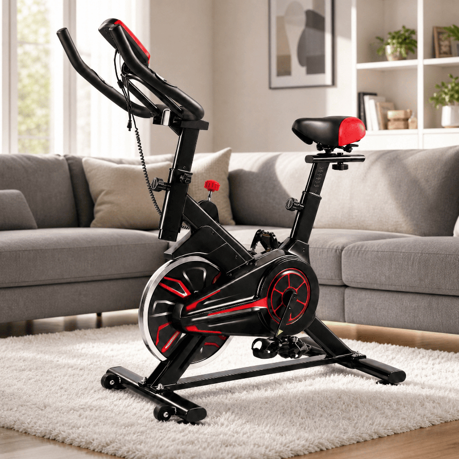Bicicleta Ergométrica Silenciosa Ajustável Até 120kg Monitor Fitness Treino em Casa