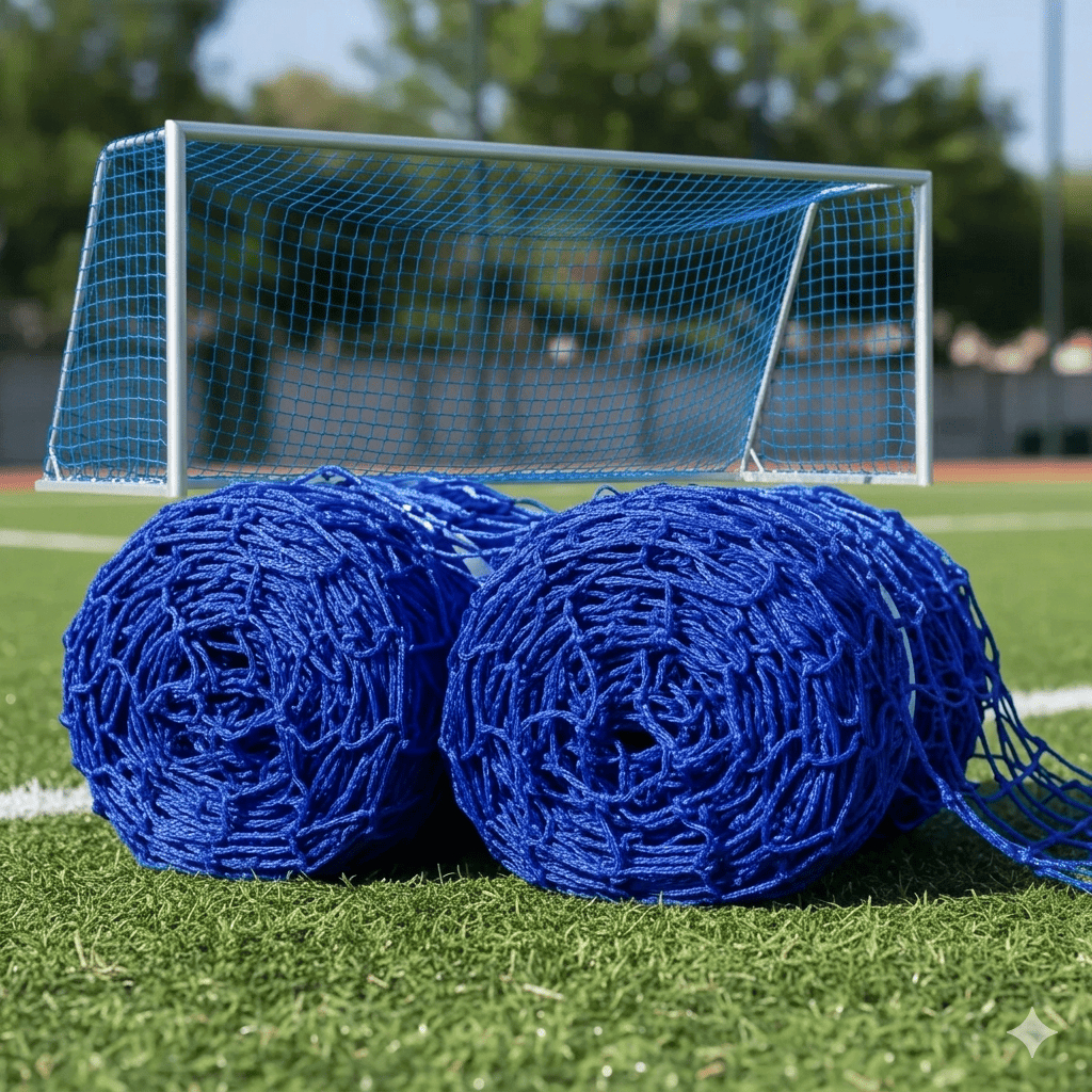 Rede Gol Society Fio 2mm - 4 Metros Véu Cor Azul + Bola