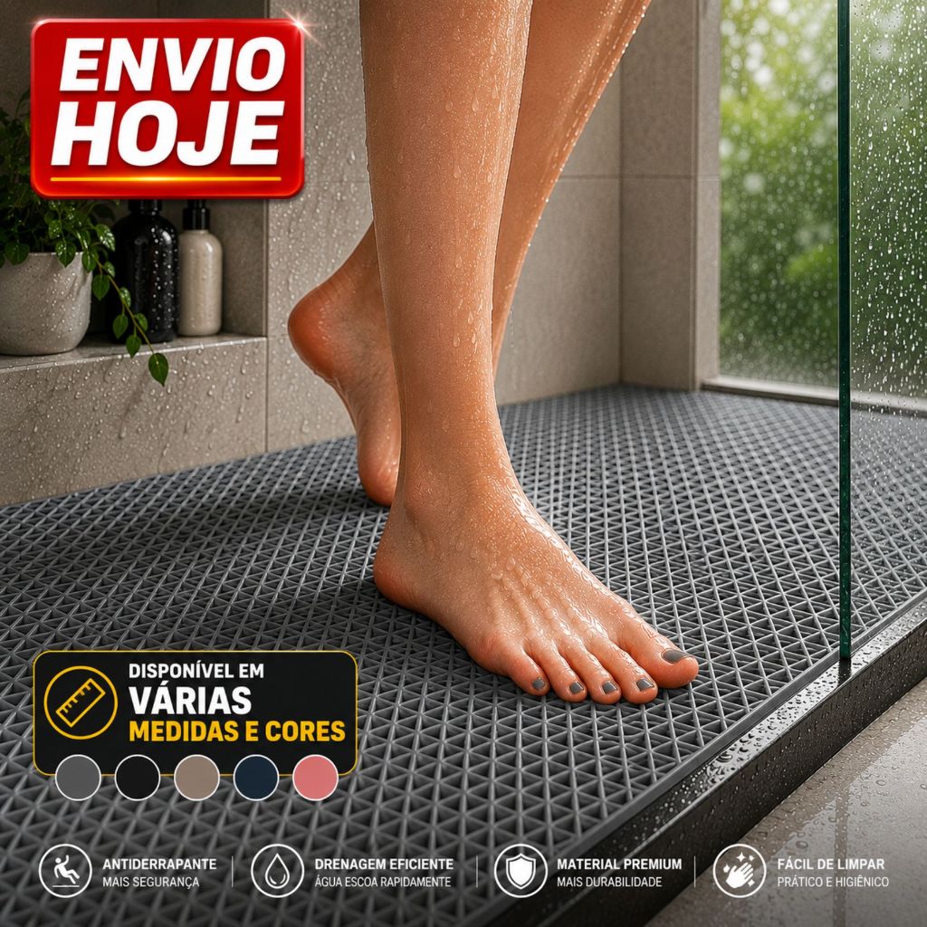 Tapete Antiderrapante para Box Banheiro Idoso Piscina Luxo Criança Anti Queda PVC Piso Molhado