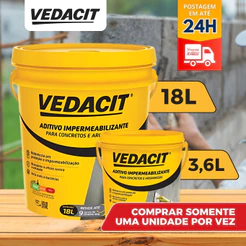 Aditivo Impermeabilizante Vedacit (Balde 18 e 3,6 litros) - VEDACIT - Concreto e argamassa