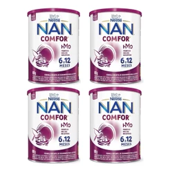 Kit 4 Latas NAN Comfor (6 a 12 Meses) 800g cada (ROXO) EQ.1