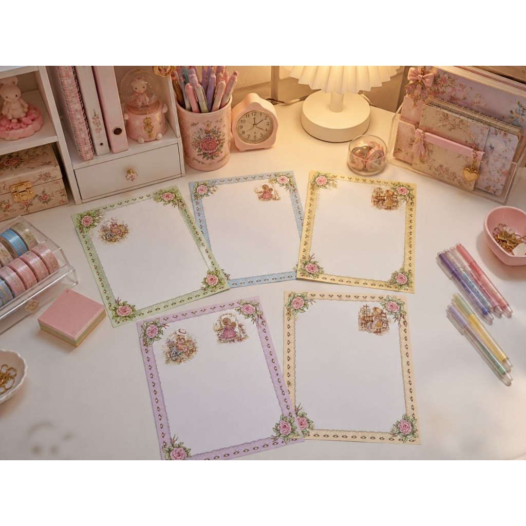 Kit 50 Papéis de Carta A5 Sarah Kay Retrô Anos 80 | Papel Offset 75g | Coleção Vintage