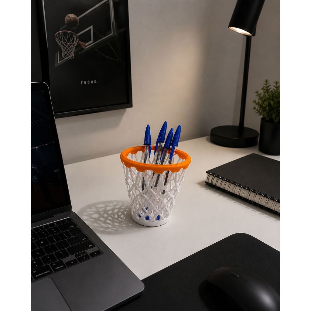 Porta Lápis Cesta de Basquete Organizador de Mesa Porta Canetas Gamer