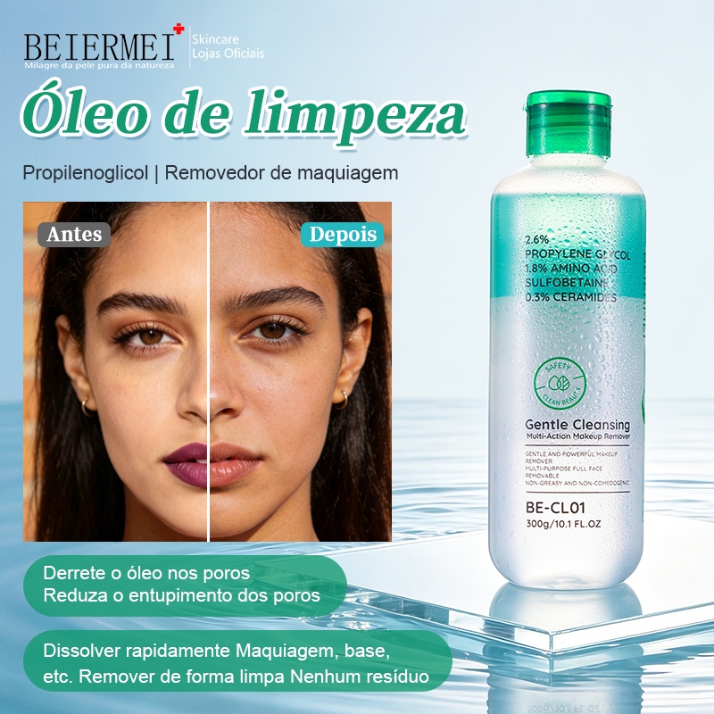 Imagem BEIERMEI Removedor De Maquiagem 300mL cleansing oil pele oleosa