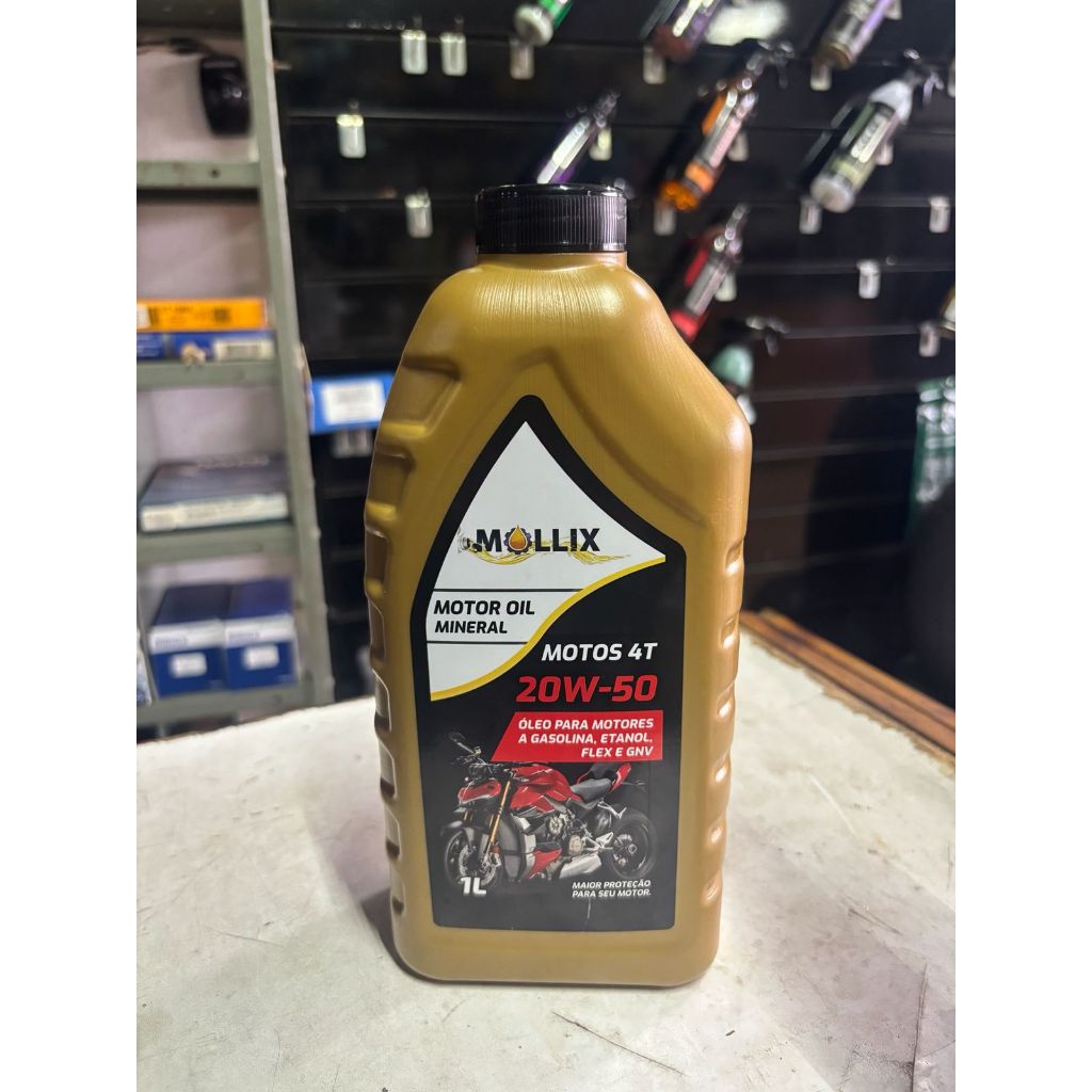 Óleo Mineral Para Motor Moto 4T 20W50 Api Sl / JASO MA - 1L Mollix
