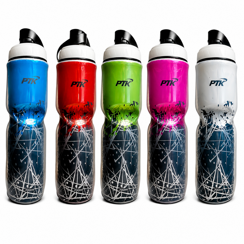 Garrafa Caramanhola Térmica Bicicleta Academia 700ml PTK Squeeze Esportiva Ciclismo Fitness