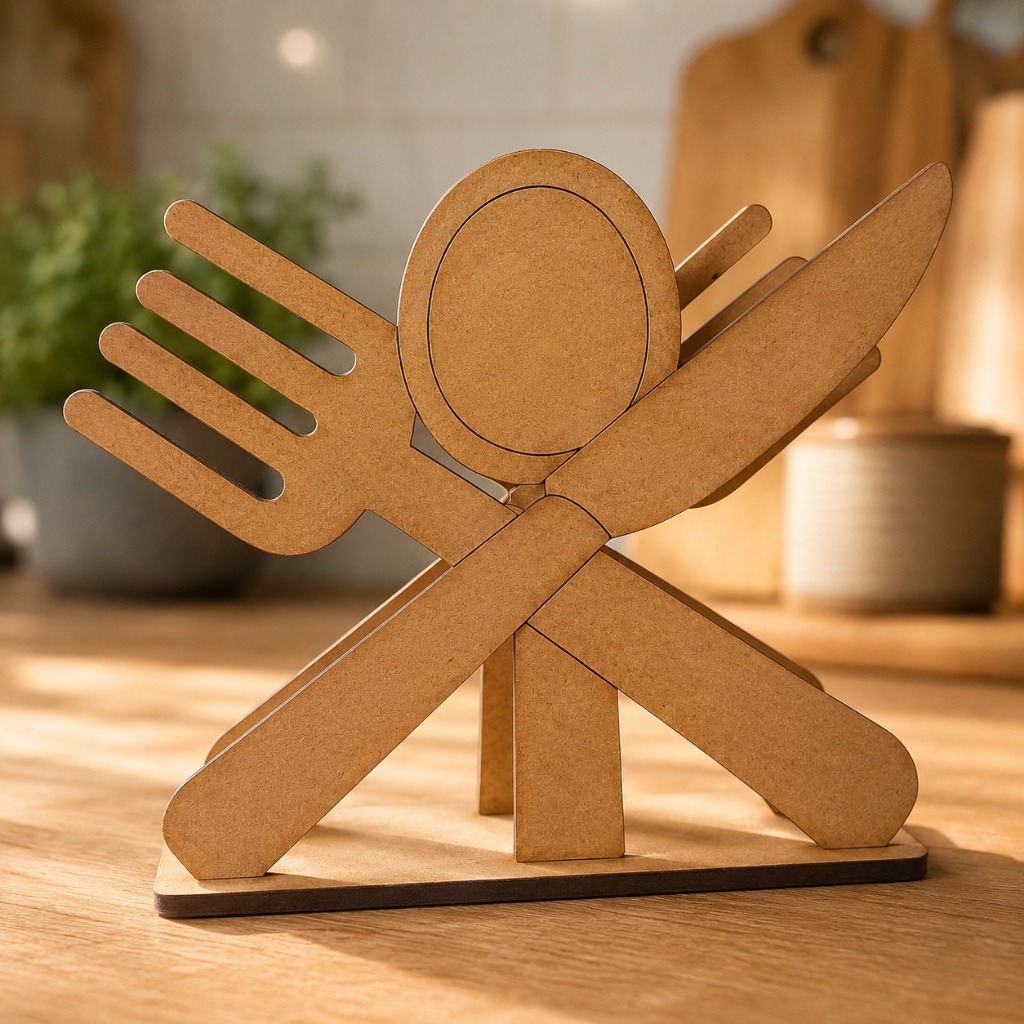 Kit Porta Guardanapos Talheres em Mdf Cru 3mm Restaurante Bar e Lanchonete Eventos Lembrancinhas Chá de Cozinha