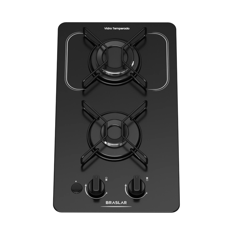 Cooktop Braslar Pop 2 Bocas - Queimador Rápido 3000W + Semirrápido 1750W - Bivolt