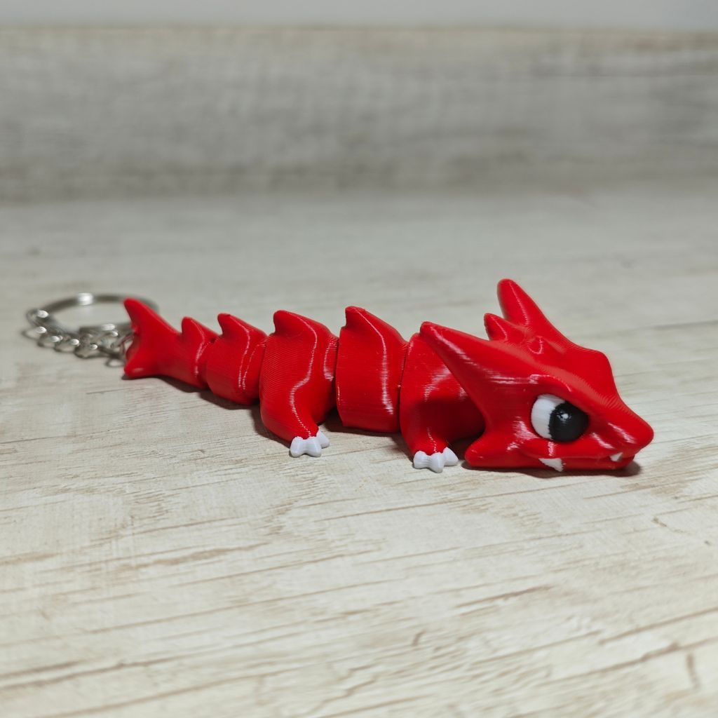 Chaveiro Dragão Oriental Articulado Impresso em 3D Flexível | Colecionável |Presente Criativo | Geek