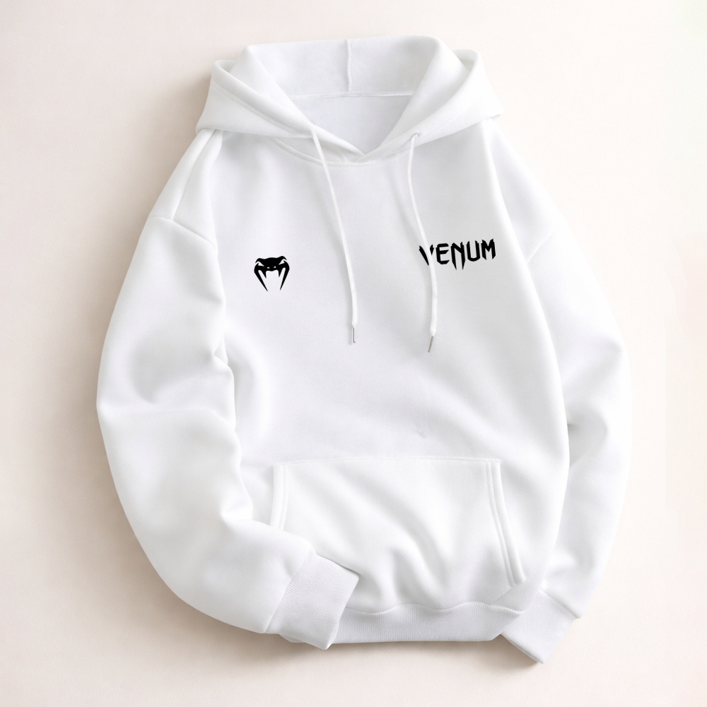 blusa moletom canguru em algodão  venum ufc arte marcial slim exclusiva arte minimalista logo