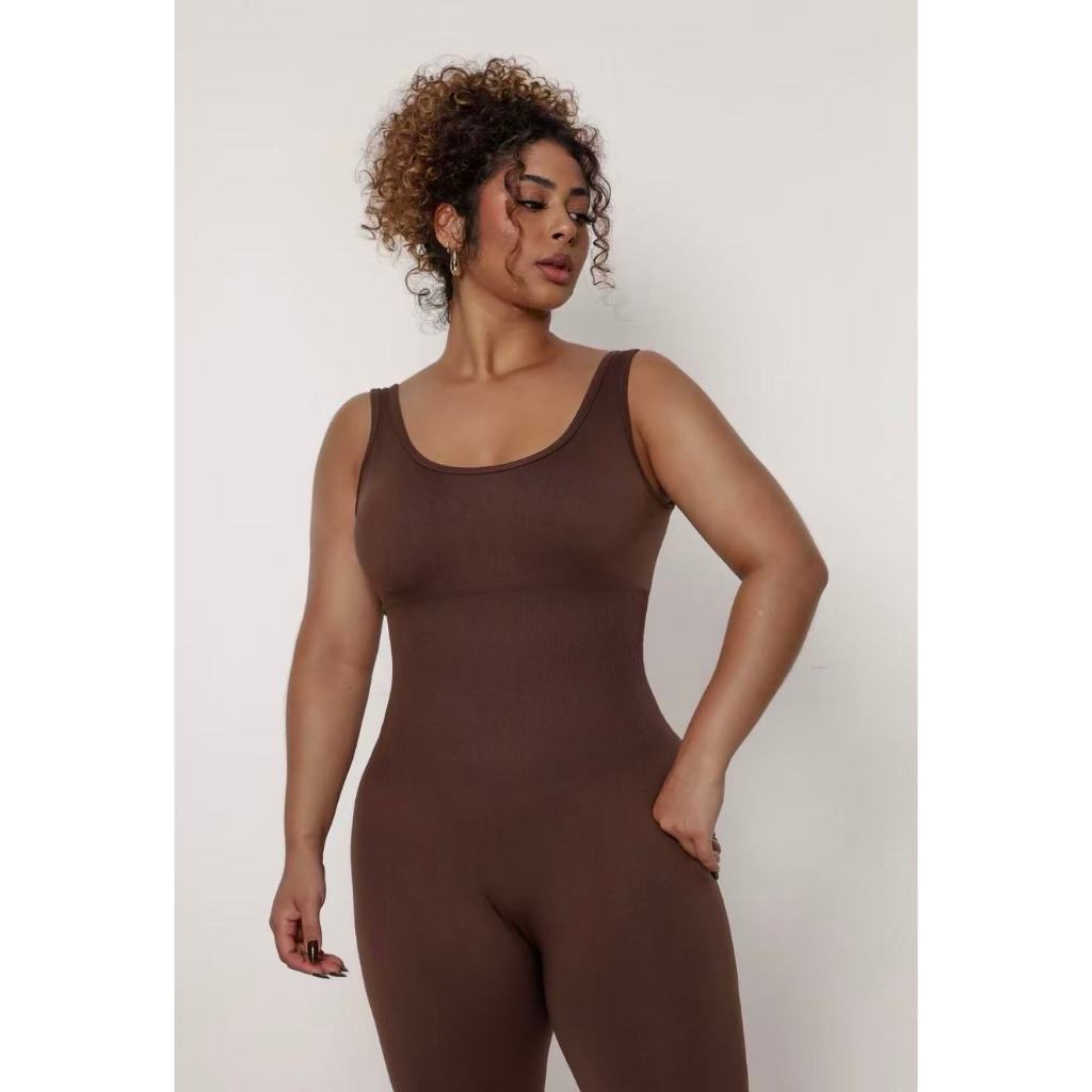 Macacão Feminino Sexy Costas Nuas, Macacão de Yoga e Fitness Esportivo com Pernas Flare