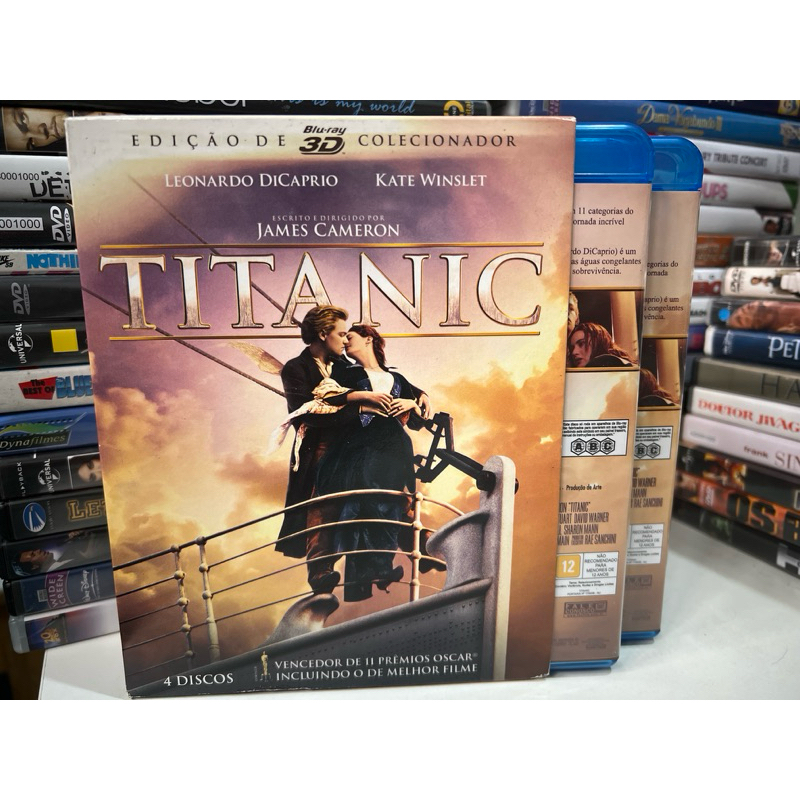 Titanic Blu Ray 3D Edição Colecionador 4 Discos Leonardo DiCaprio James Cameron Original