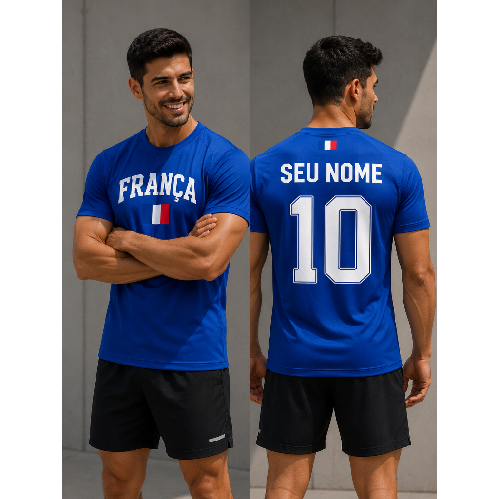 Camiseta da França para torcer na Copa Adulto e Infantil para Criança masculino e feminina