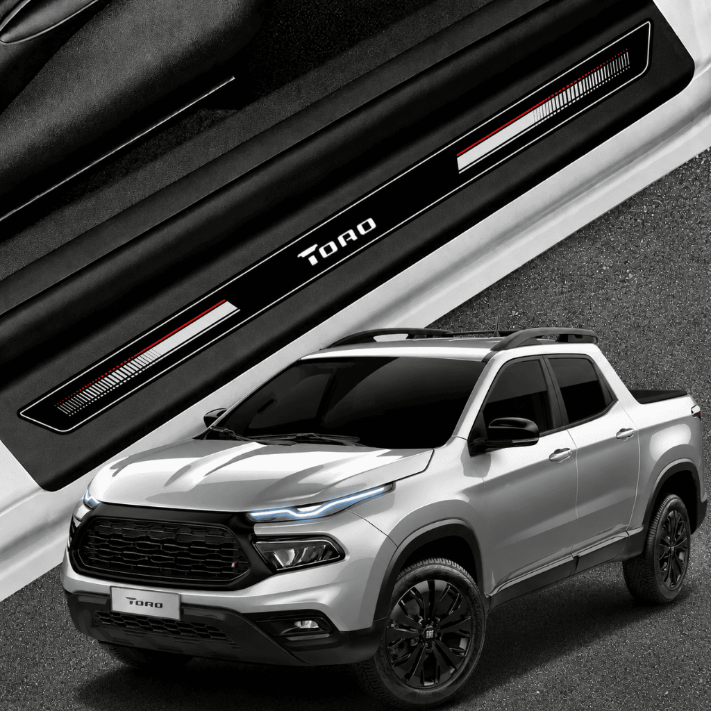 Kit Soleira Speed Para Fiat Toro Proteção Porta 2020 2021 2022 2023 2024 2025 2026