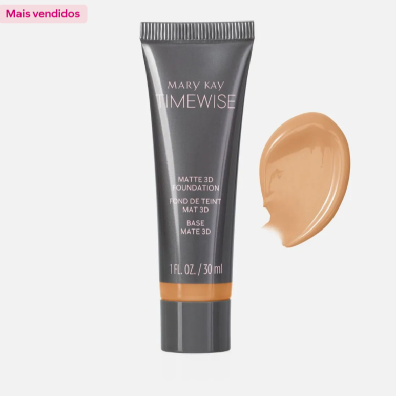 Base líquida Mary Kay cor beige W100 TimeWise 3D 30ml com acabamento matte