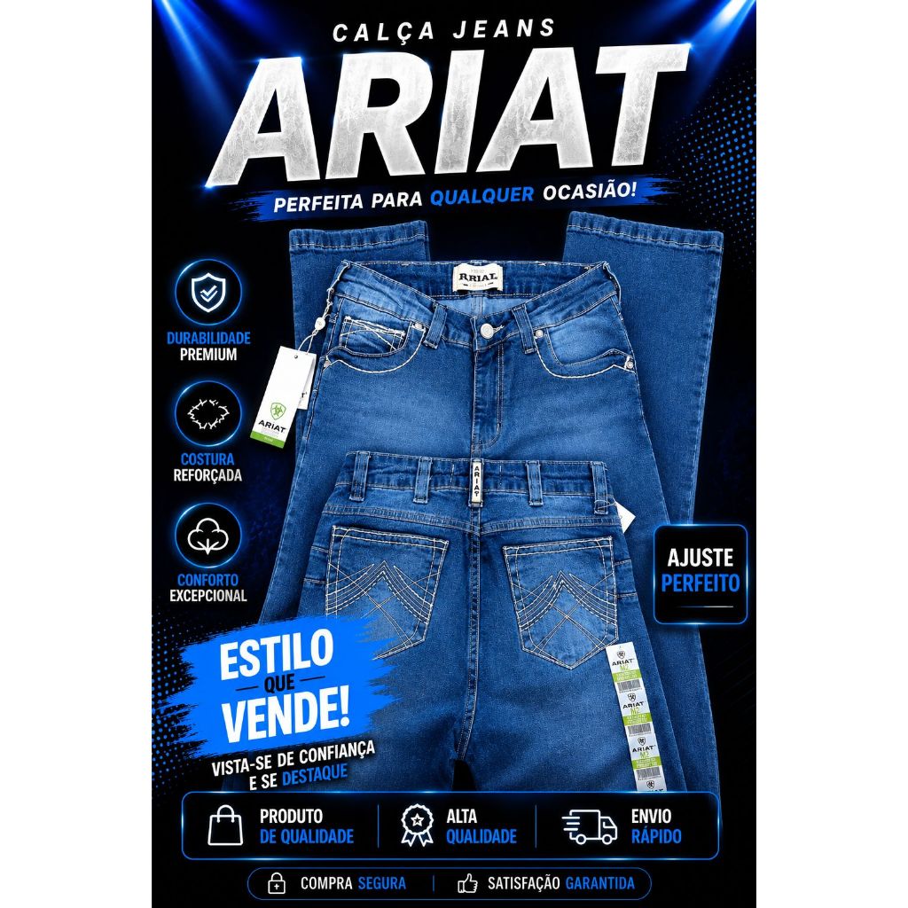 Calça Jeans Flare Country Bordada Femenina Boiadeira Country Modelagem Perfeita