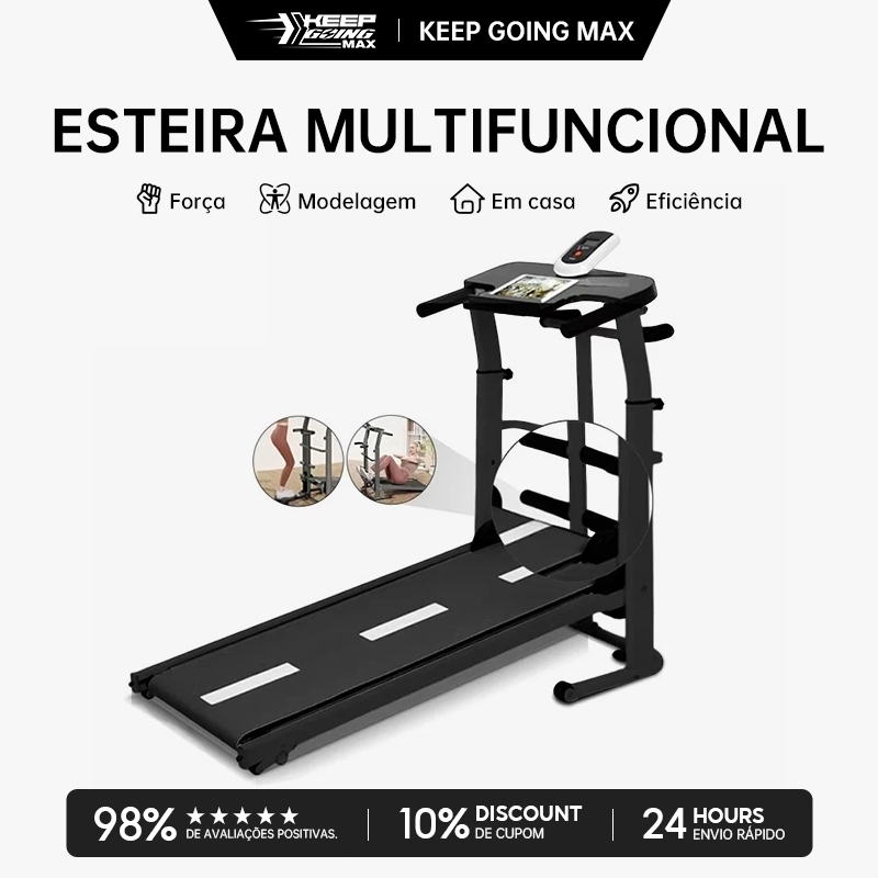 KEEP Esteira de Caminhada Mecânica Self Machine com Display suporta 120kg